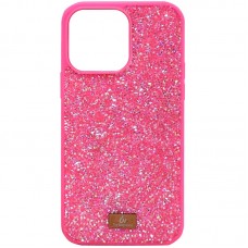 TPU чехол Bling World Rock Diamond для Apple iPhone 15 (6.1")  Ярко-розовый  - 00000067893_9