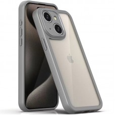 TPU чехол Transparent + Colour 1,5mm для Apple iPhone 14 (6.1")  Grey - 00000070569_2