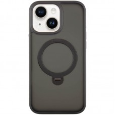 TPU+PC чехол Metal Buttons with MagSafe Colorful HQ Ring для Apple iPhone 15 (6.1")  Black - 00000071489_1