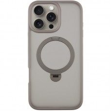 TPU+PC чехол Metal Buttons with MagSafe Colorful HQ Ring для Apple iPhone 16 Pro (6.3")  Grey - 00000072988_4