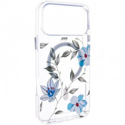 TPU+PC чохол Clear Garden with MagSafe для Apple iPhone 17 Pro (6.3")  Blue Blossom - 00000080898_1