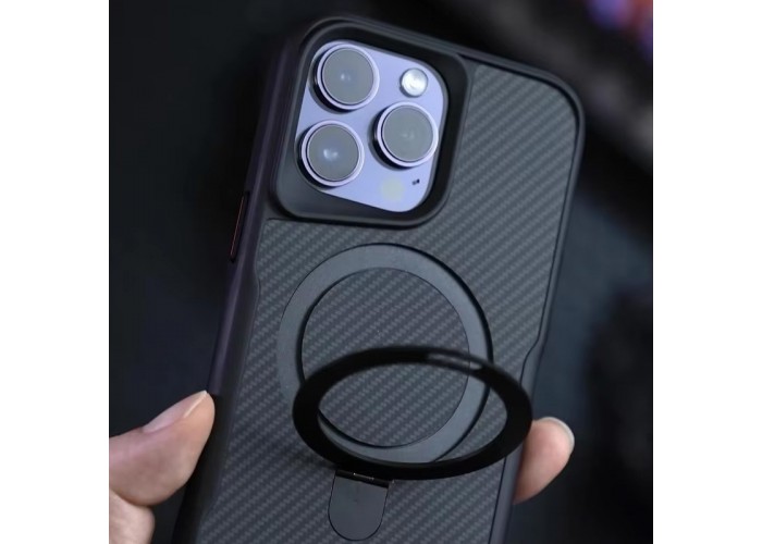 TPU+PC чохол Metal Buttons with MagSafe Carbon Ring для Apple iPhone 14 Pro (6.1
