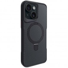 TPU+PC чохол Metal Buttons with MagSafe Carbon Ring для Apple iPhone 14 / 13 (6.1")  Чорний - 00000073481_1
