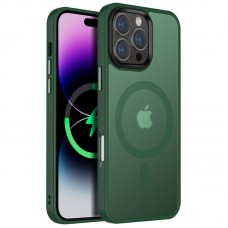 TPU+PC чохол Metal Buttons with MagSafe Colorful для Apple iPhone 16 Pro (6.3")  Зелений / Dark Green - 00000072985_1
