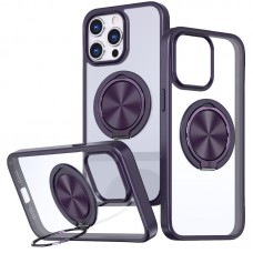 TPU+PC чохол Metal Ring with MagSafe для Apple iPhone 15 Pro Max (6.7")  Темно-фіолетовий - 00000073477_4