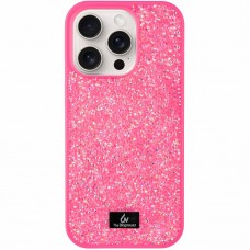 TPU чохол Bling World Rock Diamond для Apple iPhone 16 Pro (6.3")  Яскраво-рожевий  - 00000073626_10