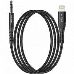 Аудіо кабель Aux Amaya AUX-03 (Lightning to AUX 3.5mm) (1m)  Black - 00000084646_1