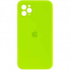 Чохол Silicone Case Square Full Camera Protective (AA) для Apple iPhone 11 Pro Max (6.5")  Салатовий / Neon green - 00000040236_20