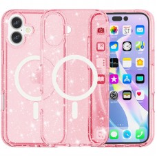 Чохол TPU Galaxy Sparkle (MagFit) для Apple iPhone 16 (6.1")  Pink+Glitter - 00000073117_4