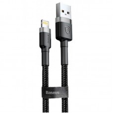 Дата кабель Baseus Cafule Lightning Cable 2.4A (1m) (CALKLF-B)  Сірий / Чорний - 00000037213_3
