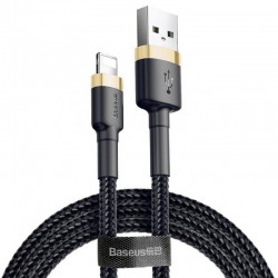 Дата кабель Baseus Cafule Lightning Cable 2.4A (1m) (CALKLF-B)  Золотий / Чорний - 00000037213_4