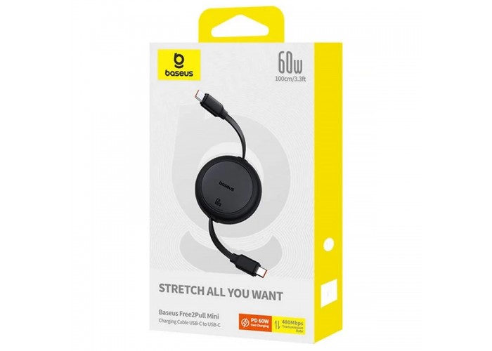 Дата кабель Baseus Free2Pull Mini Retractable Type-C to Type-C 60W (1m) (P10364500)