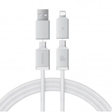 Дата кабель Baseus Versatile Two-for-Two USB/Type-C to Type-C/Lightning 60W (2m) (P10383000)  Moon White - 00000080538_1
