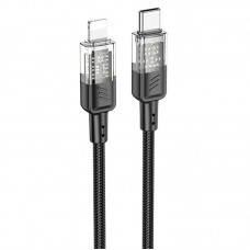 Дата кабель Hoco U129 Spirit Transparent Type-C to Lightning 27W (1.2m)  Black - 00000071090_2