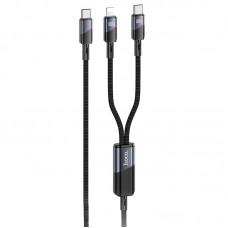 Дата кабель Hoco U139 Type-C to Lightning/Type-C 100W (1.2m)  Black - 00000077117_2