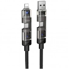 Дата кабель Hoco U151 Goldsmith 4in1 Type-C to USB/Type-C to Lightning 240W (1.2m)  Black - 00000084254_2