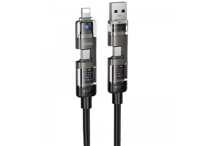 Дата кабель Hoco U151 Goldsmith 4in1 Type-C to USB/Type-C to Lightning 240W (1.2m)