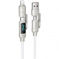 Дата кабель Hoco U152 Fortune 4in1 Type-C to Lightning/Type-C to USB 240W (1.2m)  Light Gray - 00000085055_2