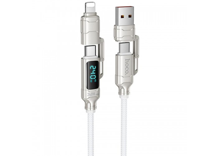 Дата кабель Hoco U152 Fortune 4in1 Type-C to Lightning/Type-C to USB 240W (1.2m)