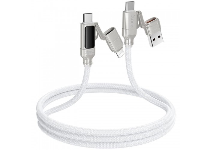 Дата кабель Hoco U152 Fortune 4in1 Type-C to Lightning/Type-C to USB 240W (1.2m)