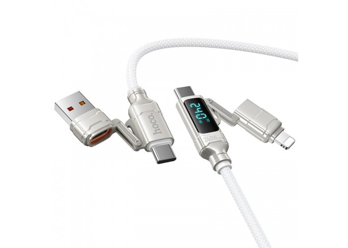 Дата кабель Hoco U152 Fortune 4in1 Type-C to Lightning/Type-C to USB 240W (1.2m)
