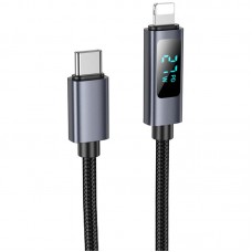 Дата кабель Hoco X112 Favor with display Type-C to Lightning 27W (1m)  Black - 00000079098_1