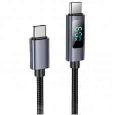 Дата кабель Hoco X112 Favor with display Type-C to Type-C 60W (1m)  Black - 00000079099_1