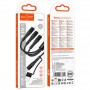 Дата кабель Hoco X123 Victory 3in1 Type-C to Lightning/Type-C/MicroUSB 3A (1m)