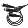 Дата кабель Hoco X123 Victory 3in1 Type-C to Lightning/Type-C/MicroUSB 3A (1m)