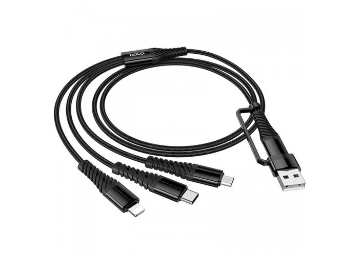 Дата кабель Hoco X123 Victory 3in1 Type-C to Lightning/Type-C/MicroUSB 3A (1m)