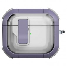 Футляр протиударний Locking Button для навушників Airpods 3  Light Purple - 00000079157_4