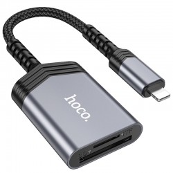 Картридер Hoco UA25 2in1 Lightning  Metal gray - 00000067553_1