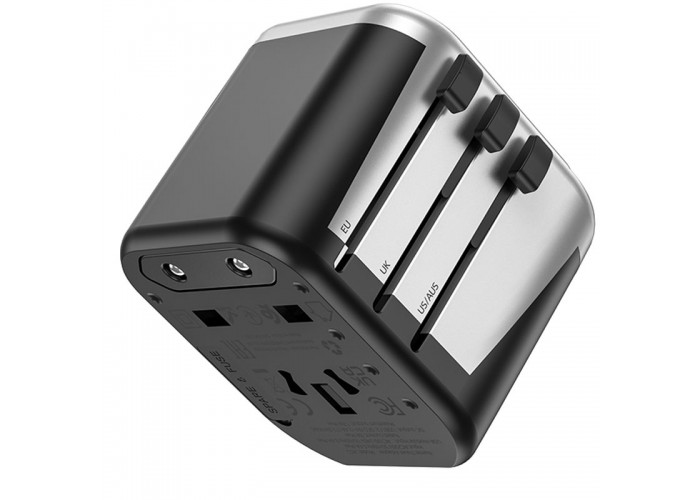 Мережевий універсальний перехідник Hoco AC5 Level 2USB+Socket