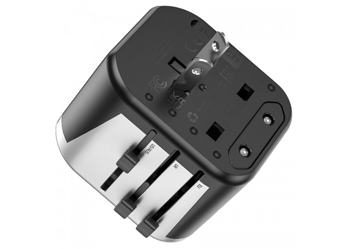 Мережевий універсальний перехідник Hoco AC5 Level 2USB+Socket