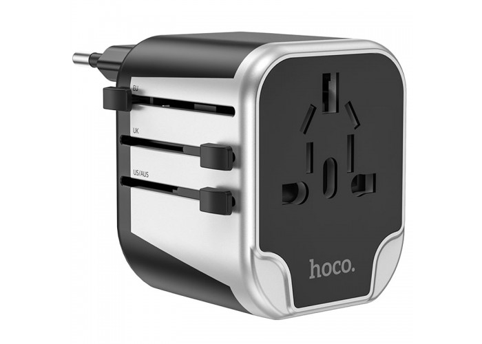 Мережевий універсальний перехідник Hoco AC5 Level 2USB+Socket
