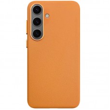 Шкіряний чохол Leather Case (AAA) для Samsung Galaxy S25  Orange - 00000076420_3