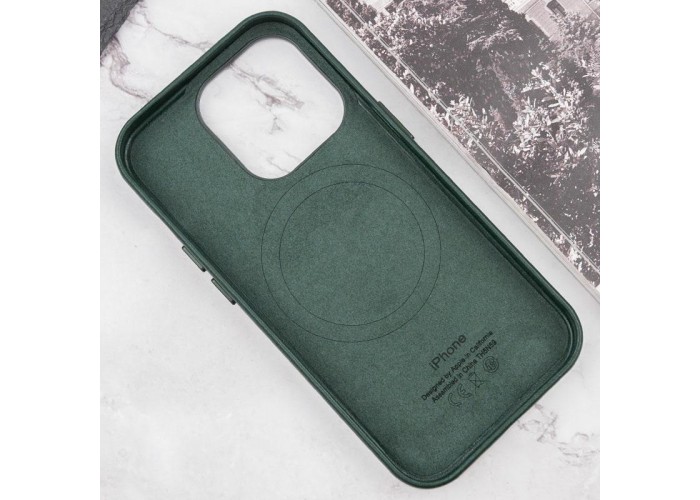 Шкіряний чохол Leather Case (AAA) with MagSafe and Animation для Apple iPhone 15 Pro Max (6.7