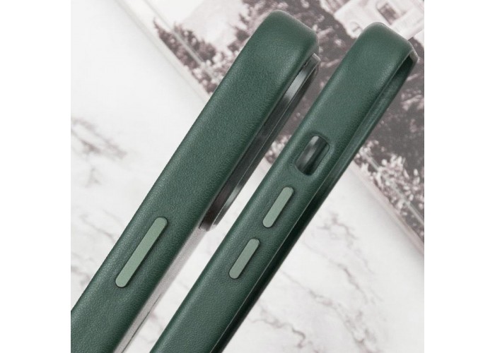 Шкіряний чохол Leather Case (AAA) with MagSafe and Animation для Apple iPhone 15 Pro Max (6.7