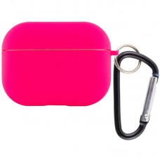 Силіконовий футляр з мікрофіброю для навушників Airpods Pro  Рожевий / Barbie pink - 00000039443_24