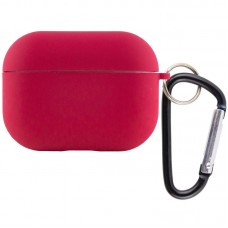 Силіконовий футляр з мікрофіброю для навушників Airpods Pro  Червоний / Rose Red - 00000039443_7