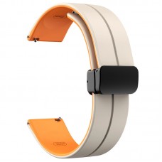 Силіконовий ремінець Classy для Smart Watch 20mm  White / Orange - 00000068677_3