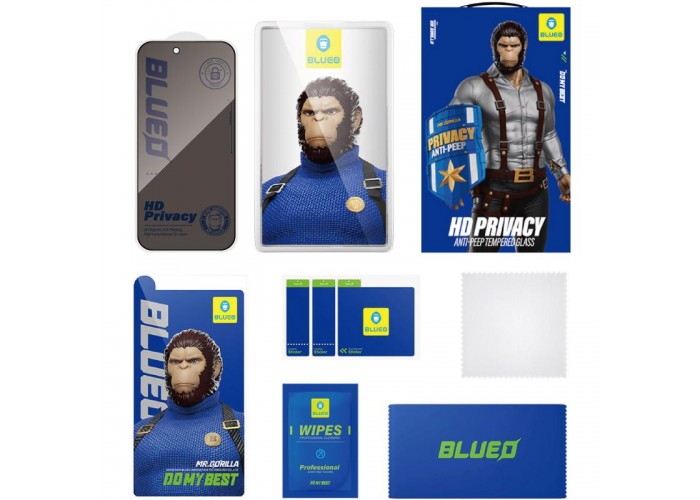 Захисне 2.5D скло Blueo Full Cover Anti-Peep для Apple iPhone 17 / 17 Pro (6.3