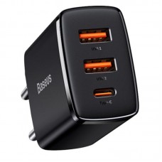 СЗУ Baseus Compact Quick Charger 30W QC+ PD (1Type-C + 2USB) (CCXJ-E)  Черный - 00000053139_1