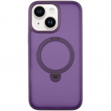 TPU+PC чехол Metal Buttons with MagSafe Colorful HQ Ring для Apple iPhone 15 (6.1")  Purple - 00000071489_4