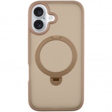 TPU+PC чохол Metal Buttons with MagSafe Colorful HQ Ring для Apple iPhone 16 (6.1")  Rose Gold - 00000072987_7