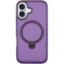 TPU+PC чохол Metal Buttons with MagSafe Colorful HQ Ring для Apple iPhone 16 (6.1")  Purple - 00000072987_4
