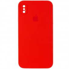 Чохол Silicone Case Square Full Camera Protective (AA) для Apple iPhone X / XS (5.8")  Червоний / Red - 00000040231_13