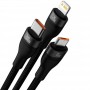 Дата кабель Baseus Flash Series 2 USB to MicroUSB-Lightning-Type-C 100W (1.2m) (CASS03000)