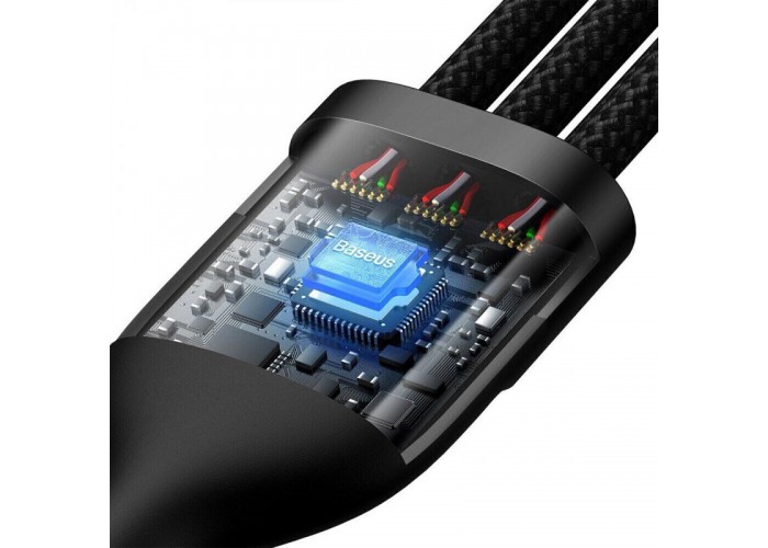 Дата кабель Baseus Flash Series 2 USB to MicroUSB-Lightning-Type-C 100W (1.2m) (CASS03000)