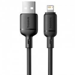 Дата кабель Baseus Foamed Silicone USB to Lightning 2.4A (1m) (E04269)  Cosmic Black - 00000085321_1